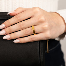Load image into Gallery viewer, Sterling Silver Gold Plated Polished 4.2mm Geometric Shaped Ring