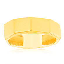 Load image into Gallery viewer, Sterling Silver Gold Plated Polished 6mm Geometric Shape Ring