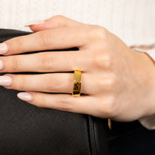 Load image into Gallery viewer, Sterling Silver Gold Plated Polished 6mm Geometric Shape Ring