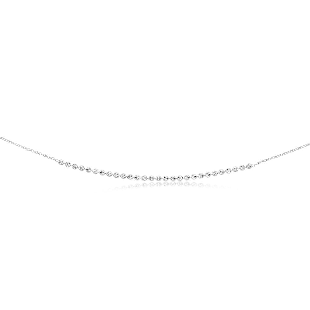 Sterling Silver Diamond Cut Beads Fancy 46cm Chain