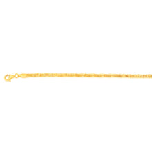 Load image into Gallery viewer, Sterling Silver Gold Plated Diamond Cut Square Snake 19cm Bracelet