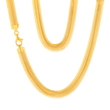 Load image into Gallery viewer, Sterling Silver Gold Plated Oval Snake 45cm Chain