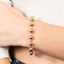 Load image into Gallery viewer, Sterling Silver Gold Plated Polished Ball 19cm Bracelet