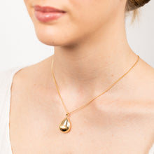 Load image into Gallery viewer, Sterling Silver Gold Plated Polished Tear Drop Pendant On Chain