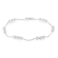 Load image into Gallery viewer, Sterling Silver Polished Silver Beads 19cm Bracelet