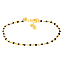 Load image into Gallery viewer, Sterling Silver Gold Plated Black Enamel Fancy 17+3cm Bracelet