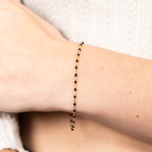 Load image into Gallery viewer, Sterling Silver Gold Plated Black Enamel Fancy 17+3cm Bracelet