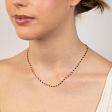 Load image into Gallery viewer, Sterling Silver Gold Plated Black Enamel Fancy 42+3cm Chain
