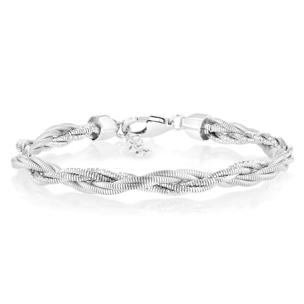 Sterling Silver Gold Plated Fancy Memory Omega 17+2cm Bracelet