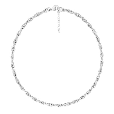Sterling Silver Gold Plated Fancy Memory Omeag 42+5cm Chain