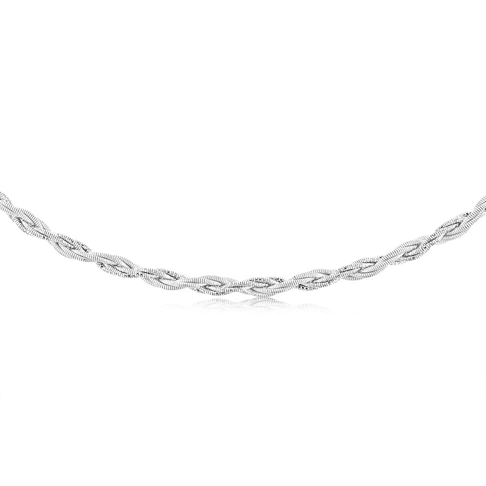 Sterling Silver Gold Plated Fancy Memory Omeag 42+5cm Chain