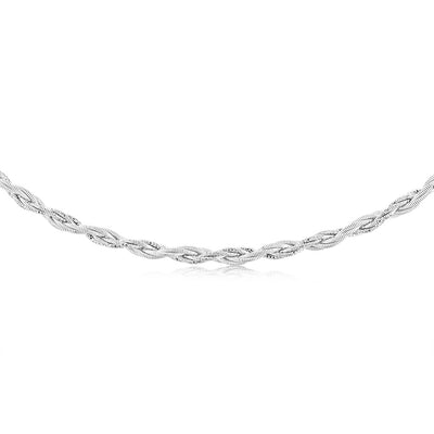 Sterling Silver Gold Plated Fancy Memory Omeag 42+5cm Chain