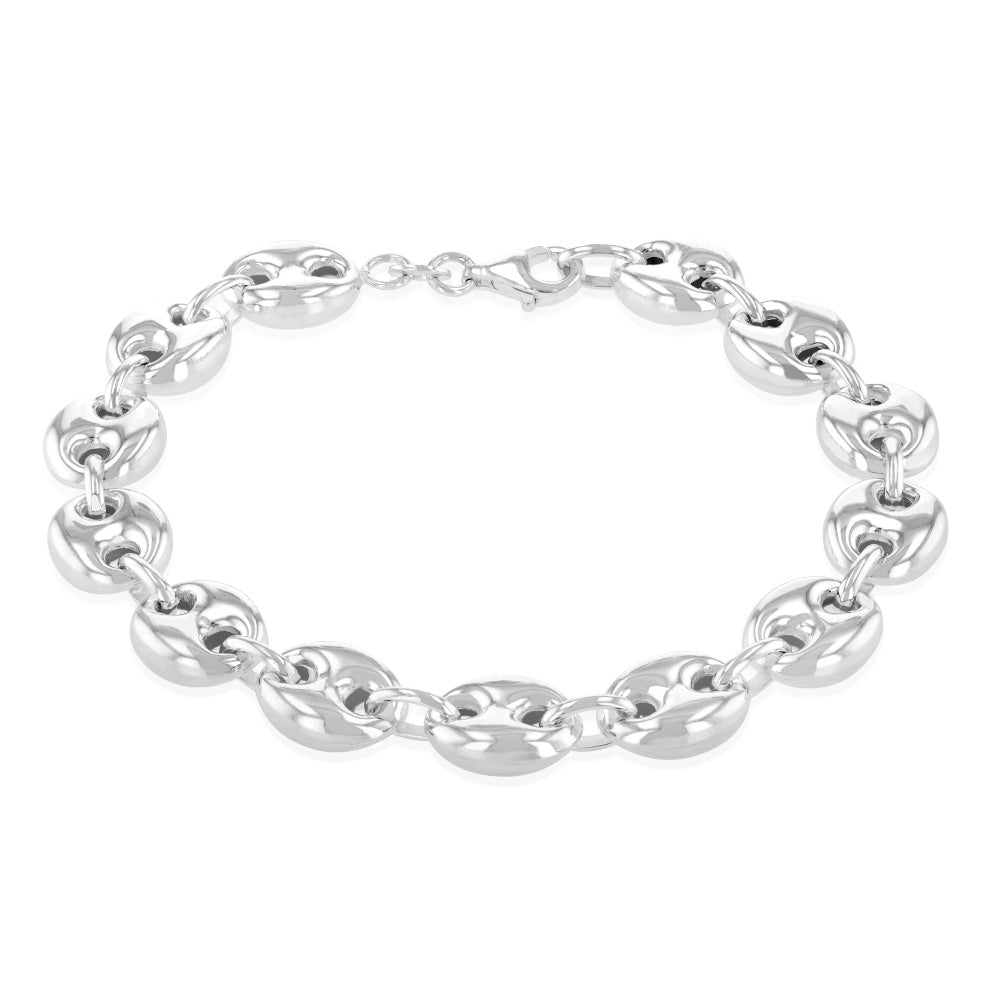 Sterling Silver Puff 17.5cm Bracelet