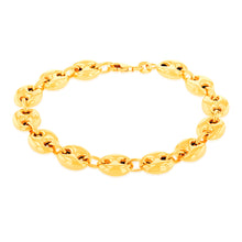 Load image into Gallery viewer, Sterling Silver Puff Gold Plated 17.5cm Bracelet