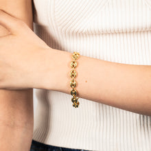 Load image into Gallery viewer, Sterling Silver Puff Gold Plated 17.5cm Bracelet