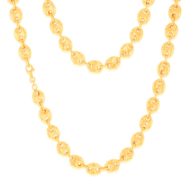 Sterling Silver Gold Plated Puff  45.5cm Chain
