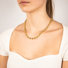 Load image into Gallery viewer, Sterling Silver Gold Plated Puff  45.5cm Chain