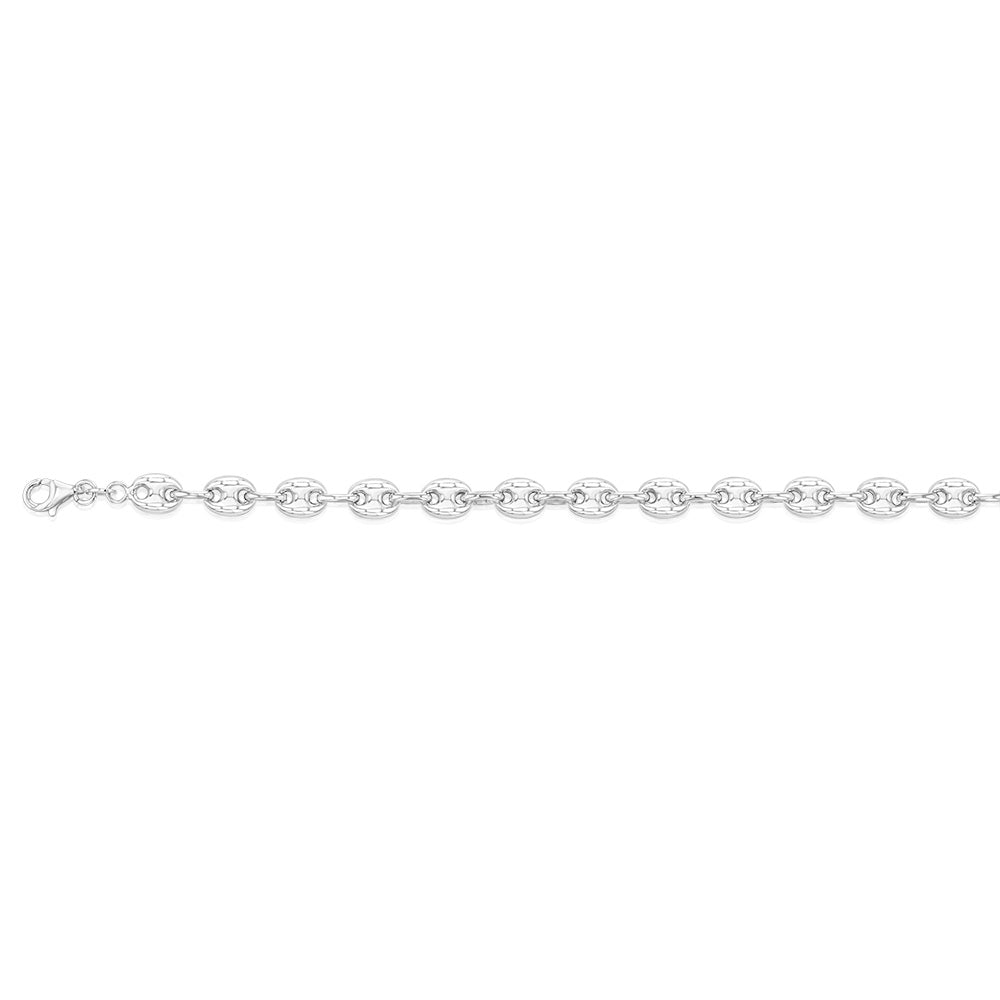 Sterling Silver Puff 17.5cm Bracelet