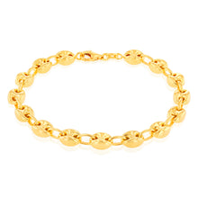 Load image into Gallery viewer, Sterling Silver Gold Plated Puff 17.5cm Bracelet