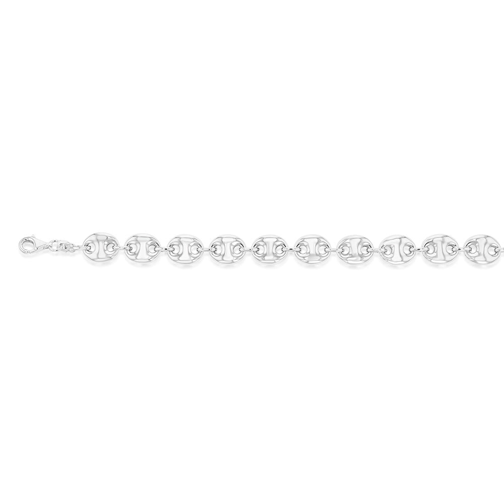 Sterling Silver Puff 17.5cm Bracelet