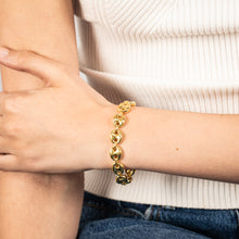 Load image into Gallery viewer, Sterling Silver Gold Plated Puff 17.5cm Bracelet