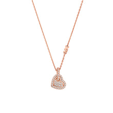 Load image into Gallery viewer, Michael Kors Rose Gold Plated Sterling Silver Pave Heart Pendant On Chain