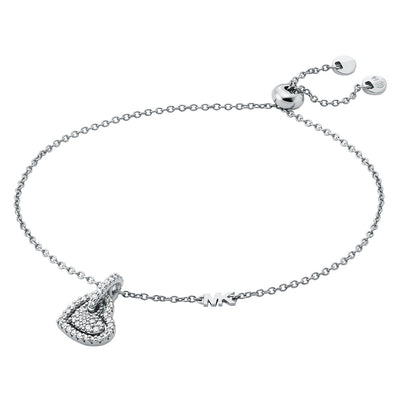 Michael Kors Sterling Silver Pave Heart Bracelet