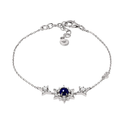 Emporio Armani Sterling Silver Starry Night Zirconia & Blue Stone Pave Bracelet