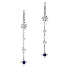 Load image into Gallery viewer, Emporio Armani Sterling Silver Starry Night Zirconia And Blue Stone Drop Earrings
