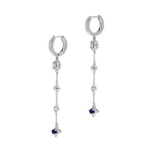 Load image into Gallery viewer, Emporio Armani Sterling Silver Starry Night Zirconia And Blue Stone Drop Earrings