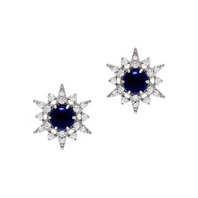 Load image into Gallery viewer, Emporio Armani Sterling Silver Starry Night Zirconia &amp; Blue Stone Stud Earrings