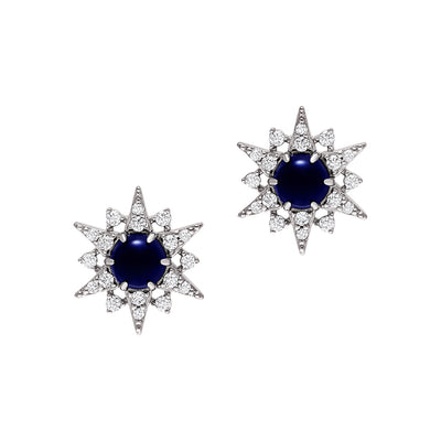 Emporio Armani Sterling Silver Starry Night Zirconia & Blue Stone Stud Earrings