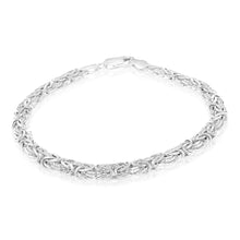 Load image into Gallery viewer, Sterling Silver Flat Byzantine 19cm Bracelet