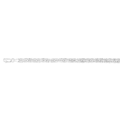Sterling Silver Flat Byzantine 19cm Bracelet