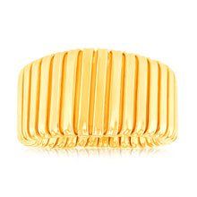 Load image into Gallery viewer, Sterling Silver Gold Plated Polished Ribbed Ring