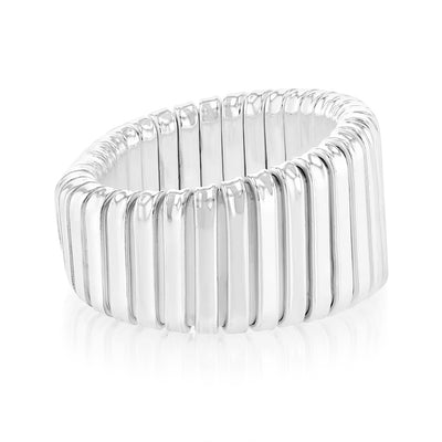 Sterling Silver Polished Ribbed Ring