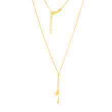 Load image into Gallery viewer, Sterling Silver Gold Plated Polished Double Tear Drop Pendant Chain