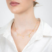 Load image into Gallery viewer, Sterling Silver Gold Plated Multicolour Charm 45cm Chain