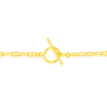 Load image into Gallery viewer, Sterling Silver Gold Plated Fancy Links T Bar Clasp 19cm Bracelet