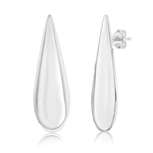 Load image into Gallery viewer, Sterling Silver Polished Large Tear Drop Stud Earrings