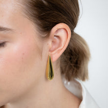 Load image into Gallery viewer, Sterling Silver Gold Plated Polished Large Tear Drop Stud Earrings