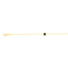 Load image into Gallery viewer, Sterling Silver Gold Plated Black Enamel Star 17+3cm Bracelet