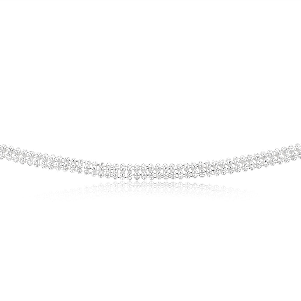 Sterling Silver Broad 42+5cm Chain