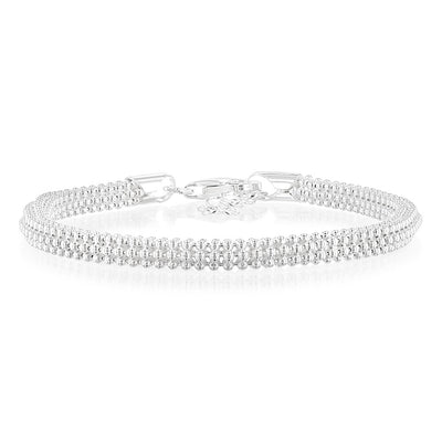 Sterling Silver Broad 19+2cm Bracelet