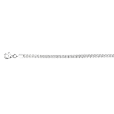 Sterling Silver Broad 19+2cm Bracelet