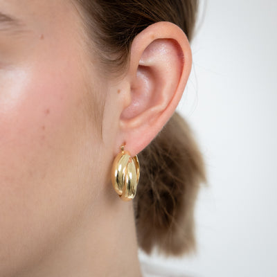 Sterling Silver Gold Plated Twisted Twin Hoop Earrings