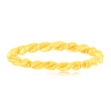 Load image into Gallery viewer, Sterling Silver Gold Plated Plain Twisted Ring