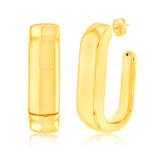 Load image into Gallery viewer, Sterling Silver Gold Plated Polished Chunky 3/4th Hoop Earrings