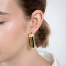 Load image into Gallery viewer, Sterling Silver Gold Plated Polished Chunky 3/4th Hoop Earrings