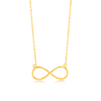 Sterling Silver Gold Plated Infinity Pendant On 40+5cm Chain
